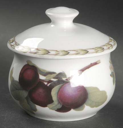 Hooker's Fruit (Bone, Made In England) Mini Sugar Bowl & Lid
