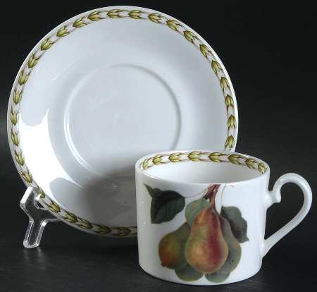 Hooker's Fruit (Bone, Made In England) Flat Cup & Saucer Set