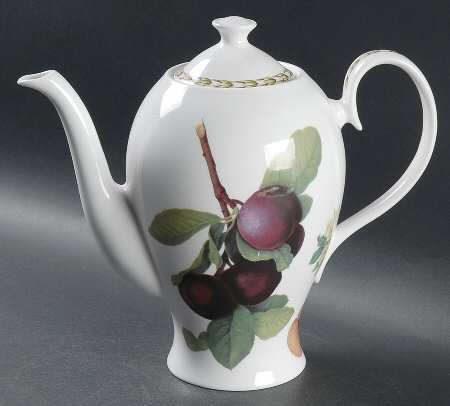 Hooker's Fruit (Bone, Made In England) Coffee Pot & Lid