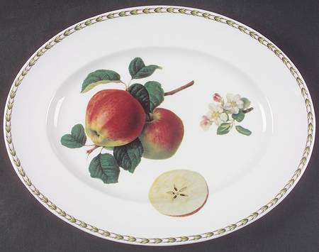 Hooker's Fruit (Bone, Made In England) 13" Oval Serving Platter