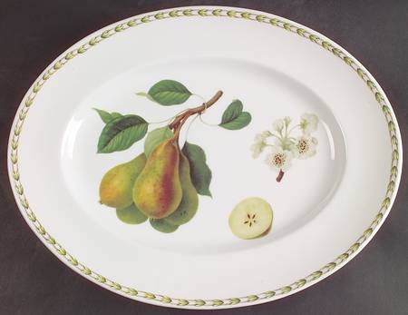 Hooker's Fruit (Bone, Made In England) 13" Oval Serving Platter