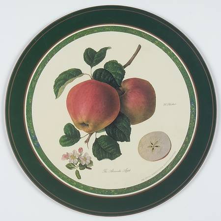 Hooker's Fruit (Bone, Made In England) Round Placemat with Cork Back