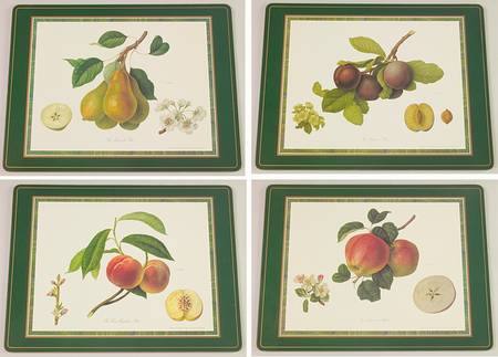 Hooker's Fruit (Bone, Made In England) Corkboard Placemat - Set of 4