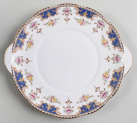 Kenilworth (Blue Panels) Handled Cake Plate