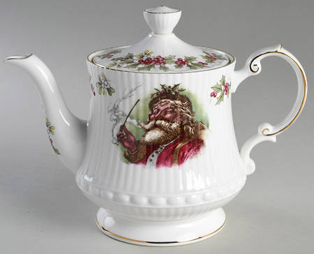 Old St. Nicholas (Scalloped, Ribbed) Teapot & Lid