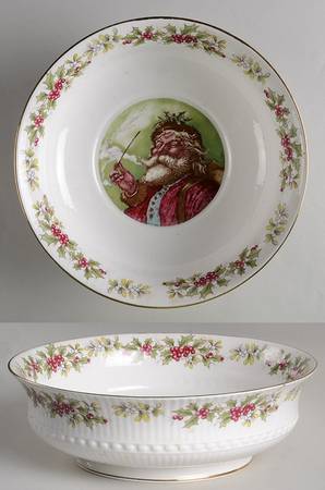 Old St. Nicholas (Scalloped, Ribbed) 9" Round Vegetable Bowl
