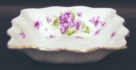 Violets Small Square Sweet Meat Dish