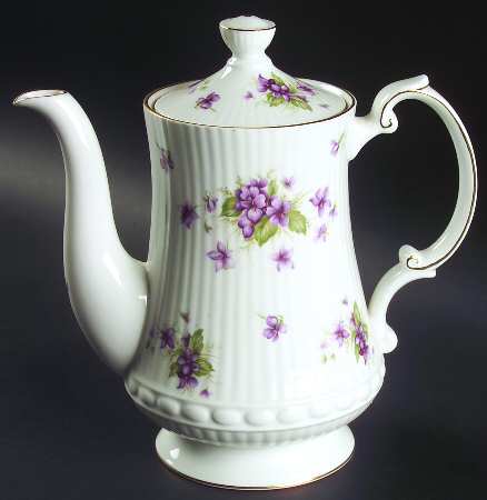 Violets Coffee Pot & Lid