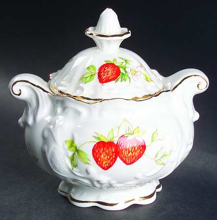 Virginia Strawberry Sugar Bowl & Lid