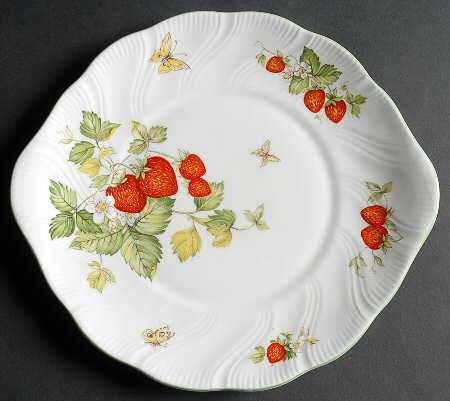 Virginia Strawberry Handled Cake Plate