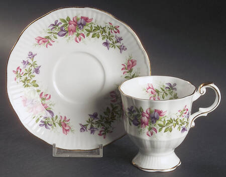 Wild Flowers Footed Demitasse Cup & Saucer Set