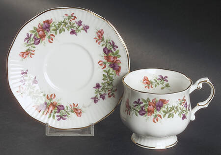 Wild Flowers Footed Demitasse Cup & Saucer Set