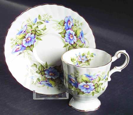 Wild Flowers Footed Demitasse Cup & Saucer Set