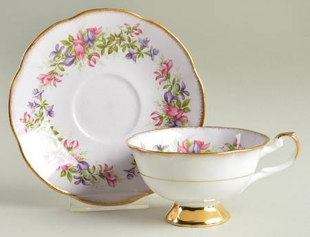 Wild Flowers Footed Cup & Saucer Set