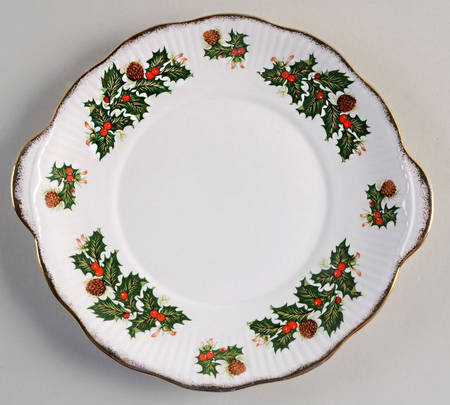 Yuletide (Scalloped) Handled Cake Plate
