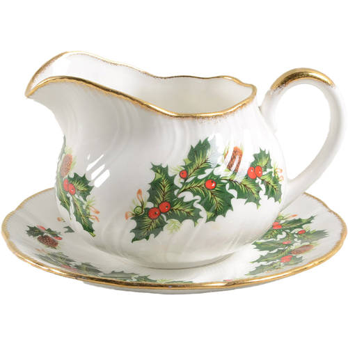 Yuletide (Scalloped) Gravy Boat & Underplate by Rosina-Queens