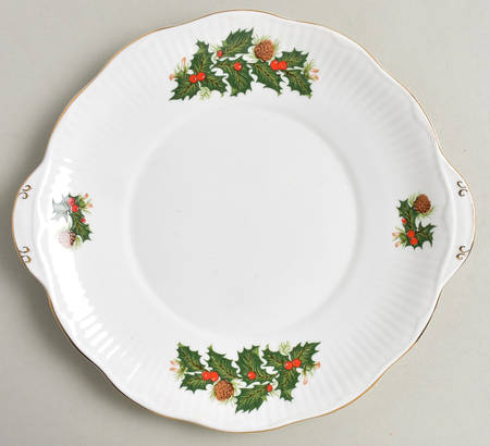 Yuletide (Scalloped) Handled Cake Plate