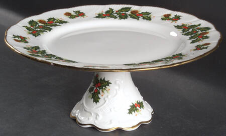 Yuletide (Scalloped) 10" Diameter Pedestal Cake Stand