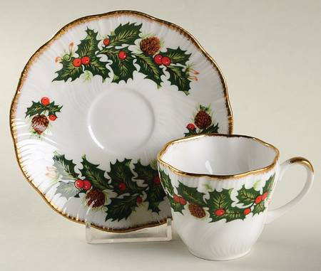 Yuletide (Scalloped) Footed Demitasse Cup & Saucer Set