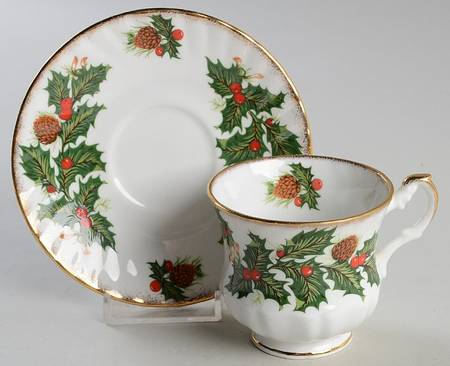 Yuletide (Scalloped) Flat Demitasse Cup & Saucer Set
