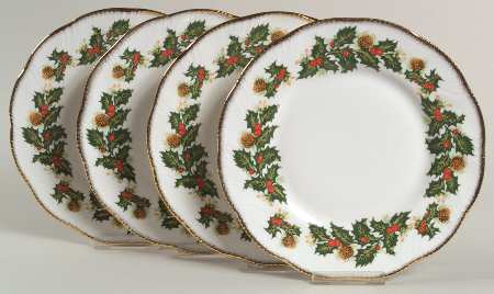 Yuletide (Scalloped) Salad/Dessert Plate - Set of 4
