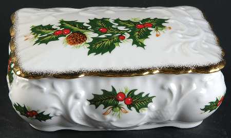 Yuletide (Scalloped) 5" Rectangular Box W/Lid