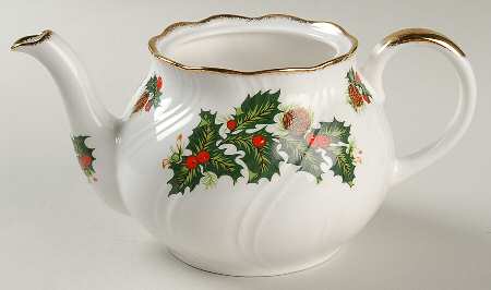 Yuletide (Scalloped) Mini Teapot No Lid