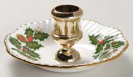 Yuletide (Scalloped) Metal Single Light Candlestick