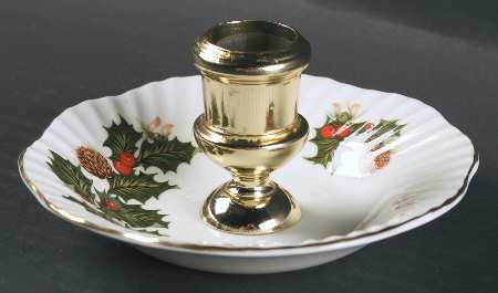Yuletide (Scalloped) Metal Single Light Candlestick