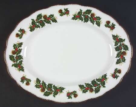 Yuletide (Scalloped) 13" Oval Serving Platter