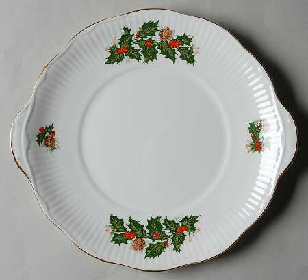 Yuletide (Scalloped) Handled Cake Plate