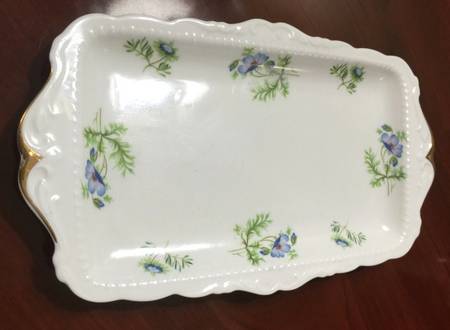 Blue Poppy Rectangular Tray 11"