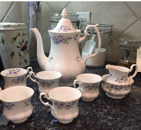 Blue Rock Footed Cup & Saucer Set