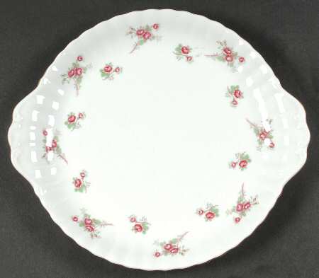 Rose Time Handled Cake Plate
