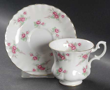 Rose Time Footed Demitasse Cup & Saucer Set