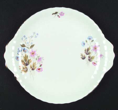 Wild Anemone (Ribbed) Handled Cake Plate