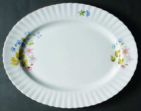 Wild Anemone (Ribbed) 12" Oval Serving Platter by Richmond (England)