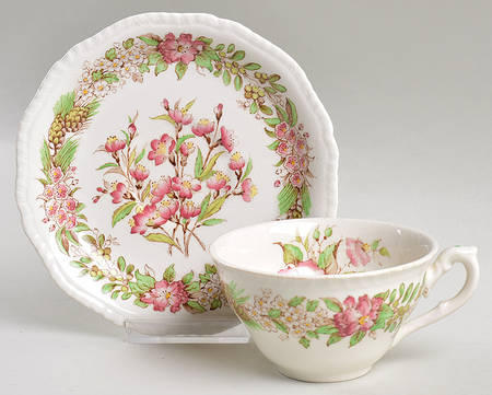 American State Flowers Flat Cup & Saucer Set