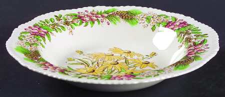 American State Flowers Rim Soup Bowl