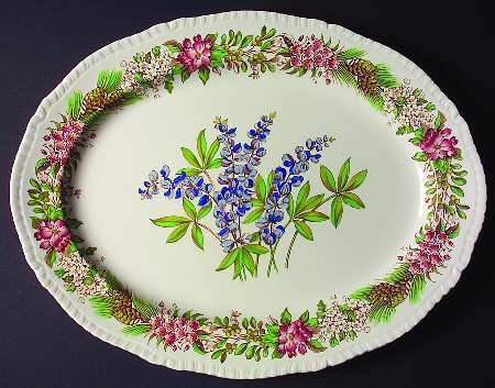 American State Flowers 16" Oval Serving Platter