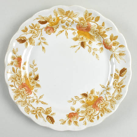 Antique Rose Brown Salad Plate