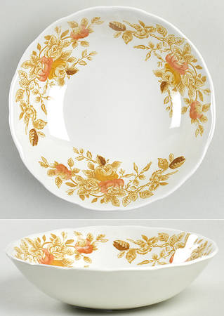 Antique Rose Brown Coupe Cereal Bowl
