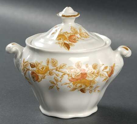 Antique Rose Brown Sugar Bowl & Lid
