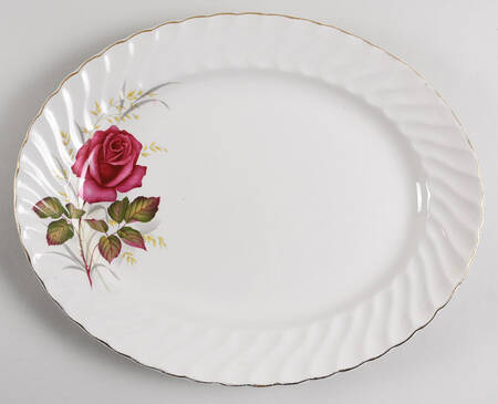 Anniversary Rose 14" Oval Serving Platter