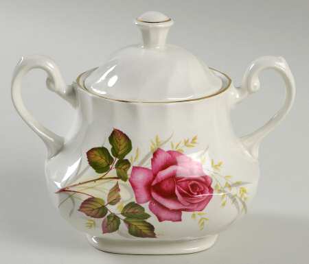 Anniversary Rose Sugar Bowl & Lid