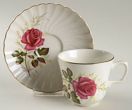 Anniversary Rose Flat Cup & Saucer Set