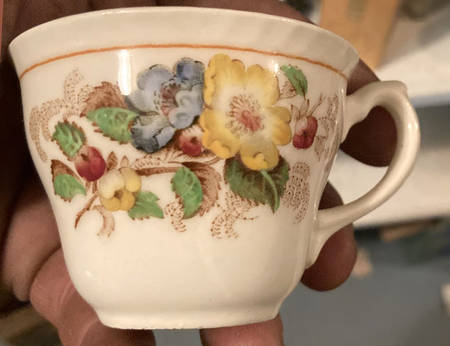 Apple Blossom Brown Flat Demitasse Cup
