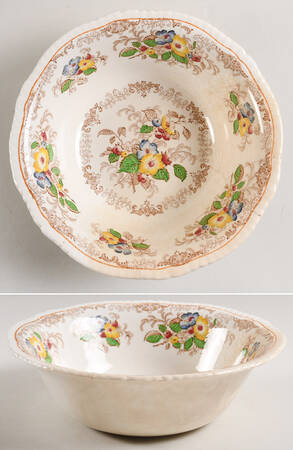 Apple Blossom Brown 9" Round Vegetable Bowl
