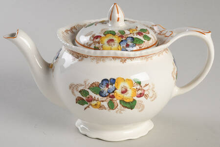 Apple Blossom Brown Individual Teapot & Lid