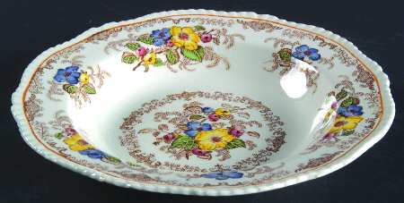 Apple Blossom Brown Rim Soup Bowl